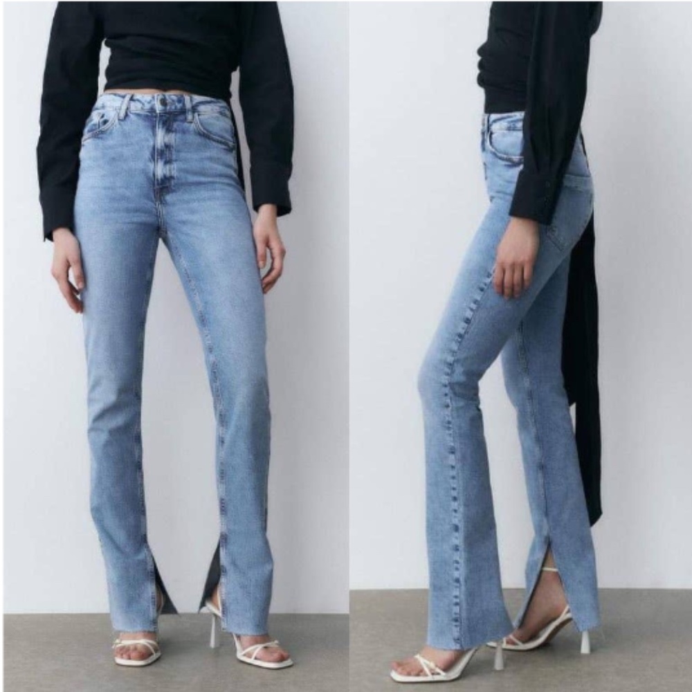 Zara High waist straight leg jeans
